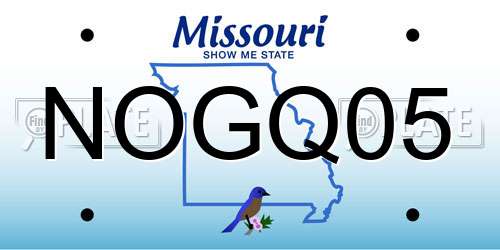 NOGQ05 Missouri License Plate