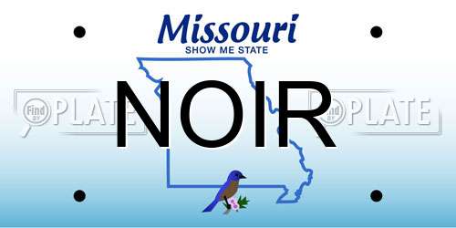 NOIR Missouri License Plate