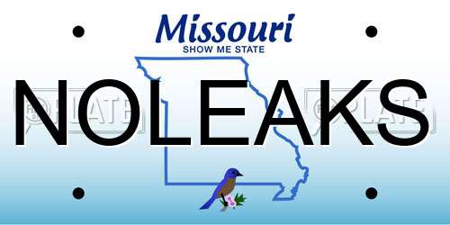 NOLEAKS Missouri License Plate