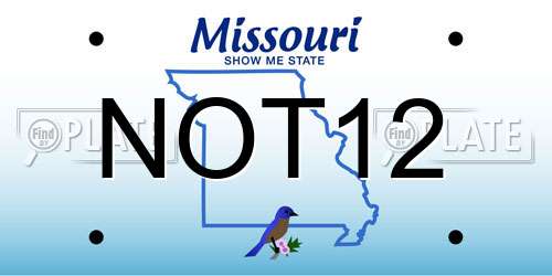 NOT12 Missouri License Plate