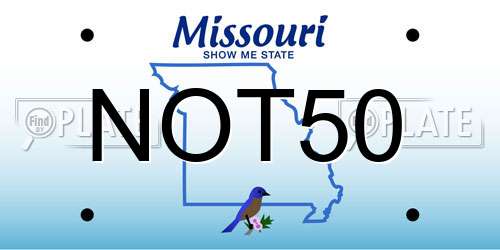 NOT50 Missouri License Plate