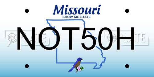 NOT50H Missouri License Plate