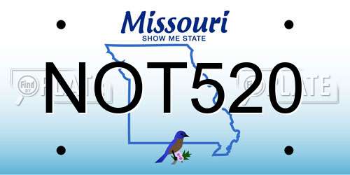 NOT520 Missouri License Plate