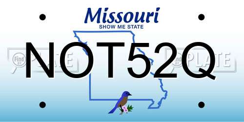 NOT52Q Missouri License Plate