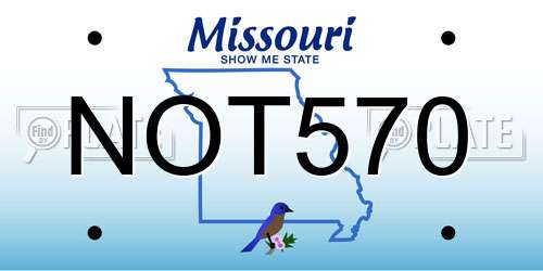 NOT570 Missouri License Plate