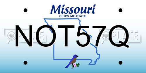 NOT57Q Missouri License Plate