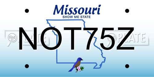 NOT75Z Missouri License Plate