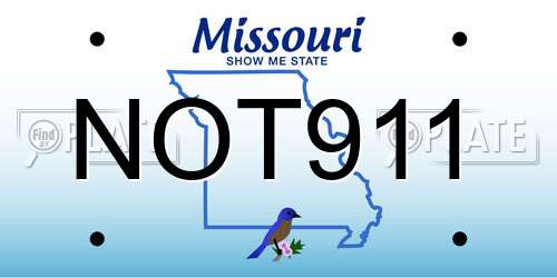 NOT911 Missouri License Plate
