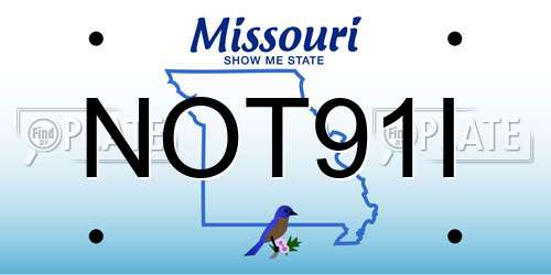 NOT91I Missouri License Plate