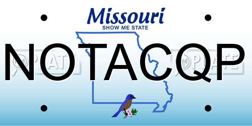NOTACQP Missouri License Plate
