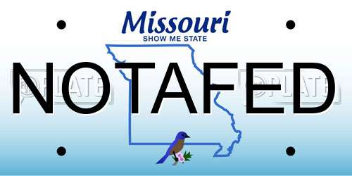 NOTAFED Missouri License Plate