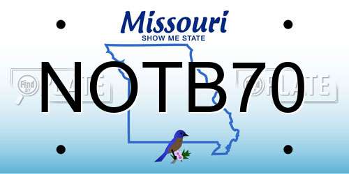 NOTB70 Missouri License Plate