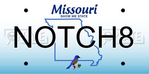 NOTCH8 Missouri License Plate