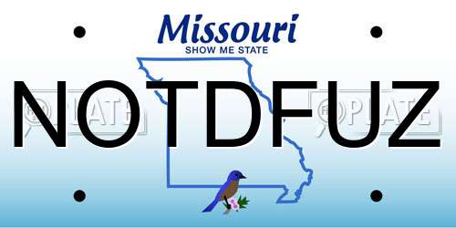 NOTDFUZ Missouri License Plate