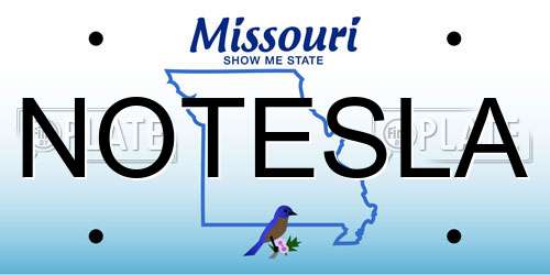 NOTESLA Missouri License Plate