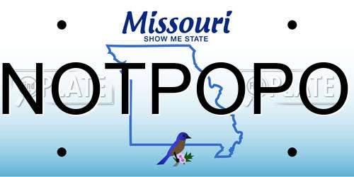 NOTPOPO Missouri License Plate