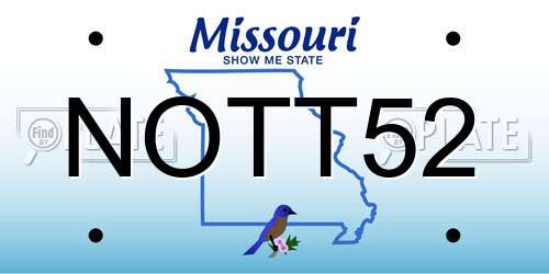 NOTT52 Missouri License Plate