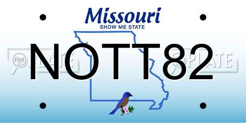 NOTT82 Missouri License Plate