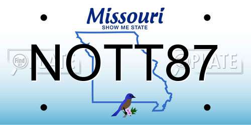 NOTT87 Missouri License Plate