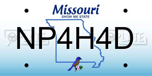 NP4H4D Missouri License Plate