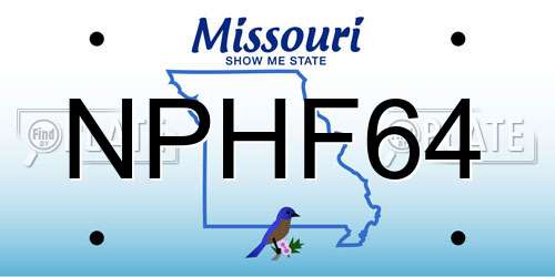 NPHF64 Missouri License Plate