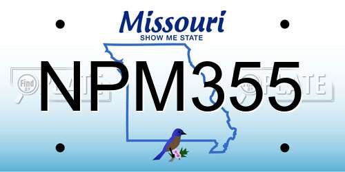 NPM355 Missouri License Plate