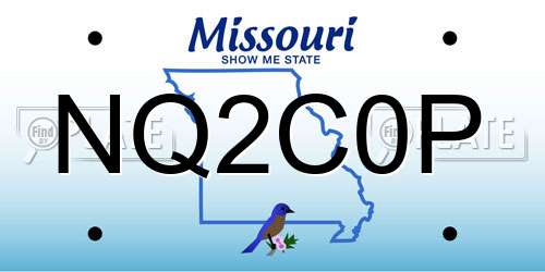 NQ2C0P Missouri License Plate