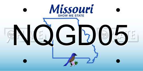 NQGD05 Missouri License Plate