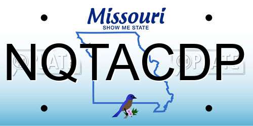 NQTACDP Missouri License Plate