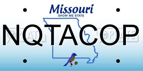 NQTACOP Missouri License Plate