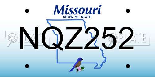 NQZ252 Missouri License Plate