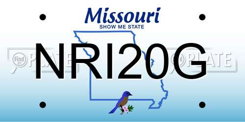 NRI20G Missouri License Plate