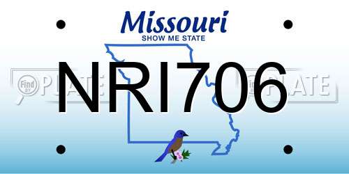 NRI706 Missouri License Plate
