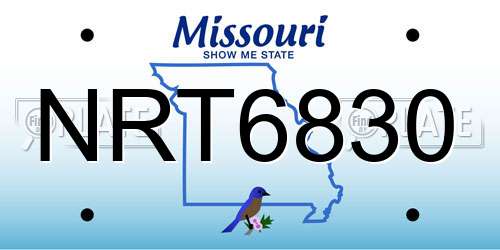 NRT6830 Missouri License Plate