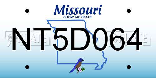 NT5D064 Missouri License Plate