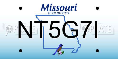 NT5G7I Missouri License Plate
