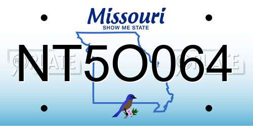 NT5O064 Missouri License Plate