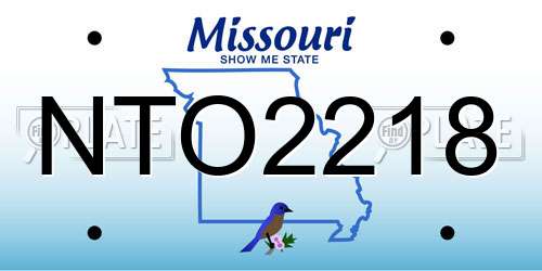 NTO2218 Missouri License Plate