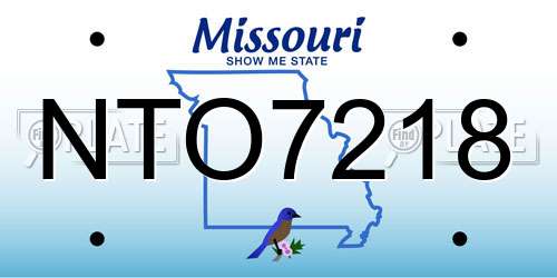 NTO7218 Missouri License Plate