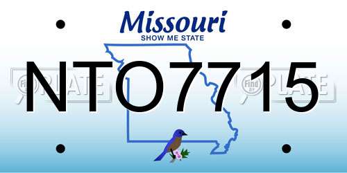 NTO7715 Missouri License Plate