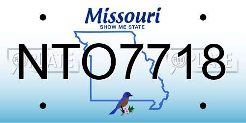 NTO7718 Missouri License Plate