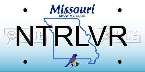 NTRLVR Missouri License Plate
