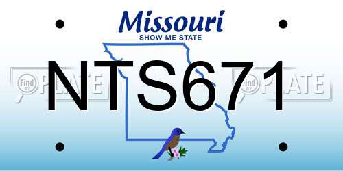 NTS671 Missouri License Plate