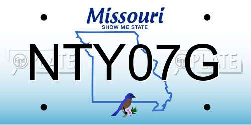 NTY07G Missouri License Plate