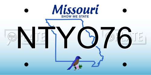 NTYO76 Missouri License Plate