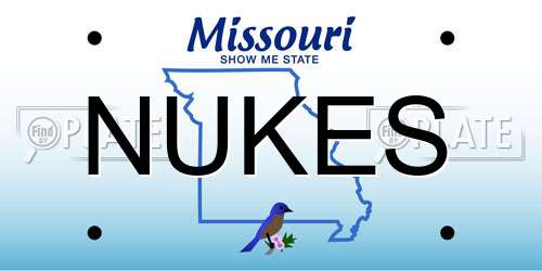 NUKES Missouri License Plate