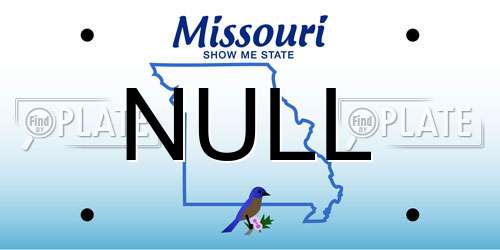 NULL Missouri License Plate