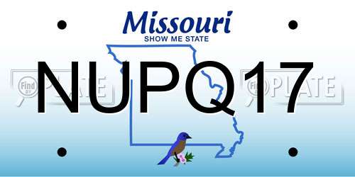 NUPQ17 Missouri License Plate