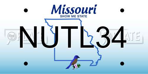 NUTL34 Missouri License Plate