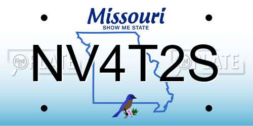 NV4T2S Missouri License Plate